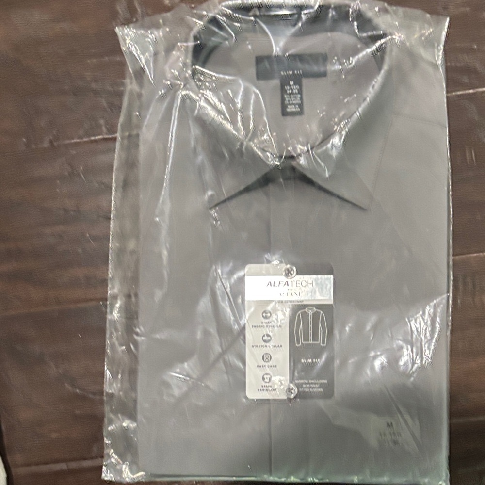 Alfani Men's Sleek Slim Fit Gray Dress Shirt